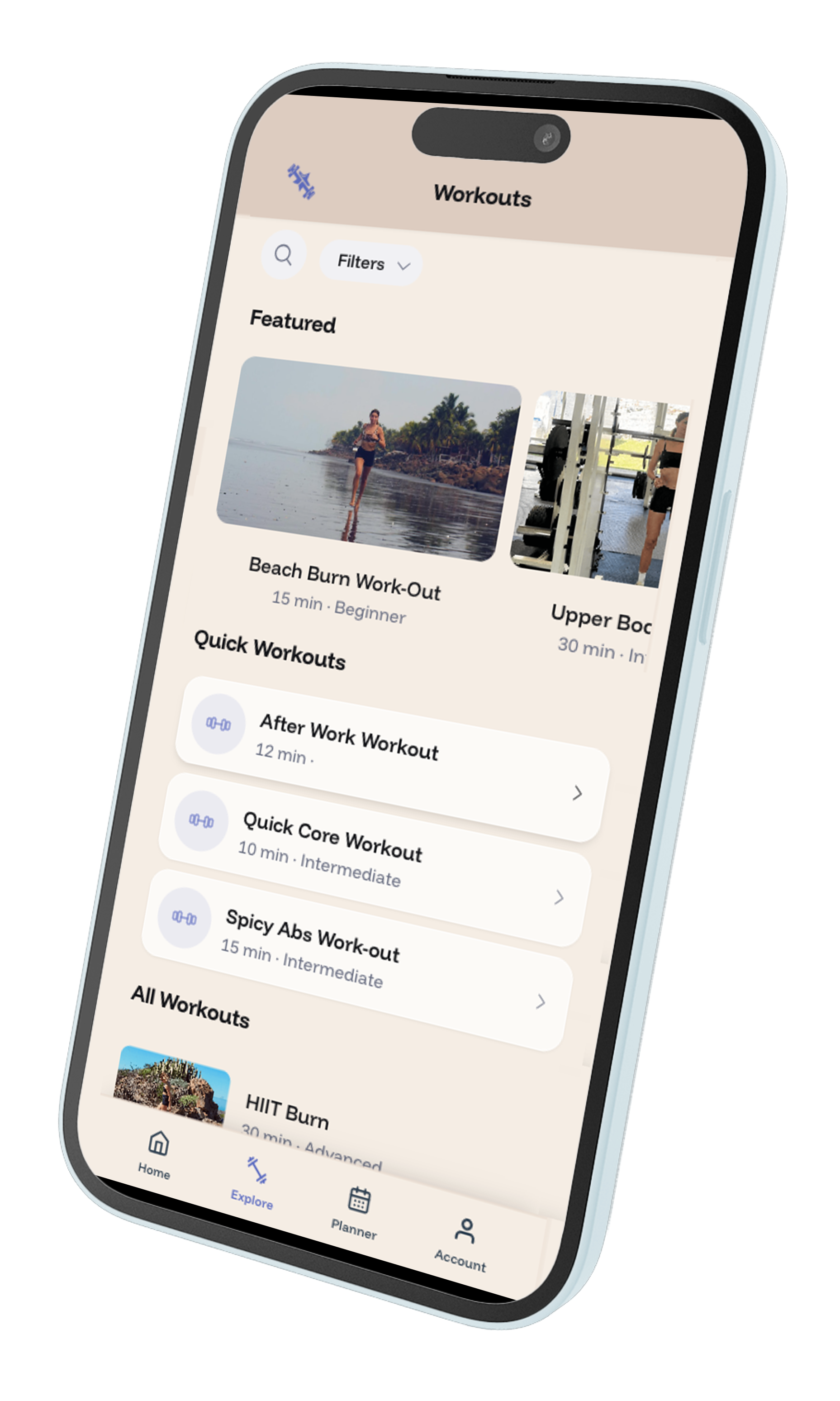 Workout Screenshot Phone Frame